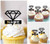 TA1206 diamant Cupcake Toppers Acrylique De Mariage Joyeux anniversaire pour Gâteau Partie Décoration 10 Pièces