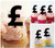 TA1230 Pound Currency Money Symbol Cupcake Toppers Acrylique De Mariage Joyeux anniversaire pour Gâteau Partie Décoration 10 Pièces