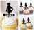 TA1236 Femme enceinte bébé Cupcake Toppers Acrylique De Mariage Joyeux anniversaire pour Gâteau Partie Décoration 10 Pièces