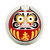 S3045 Japan Good Luck Daruma Doll Graphique Porte-Bague et Pop Up Grip doigt Socket Support