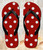 FA0413 Red Polka Dots Tongs Sandales Slipper été Plage Flip Flops Unisex