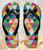 FA0441 Triangles Vibrant Colors Tongs Sandales Slipper été Plage Flip Flops Unisex
