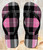 FA0456 Pink Plaid Pattern Tongs Sandales Slipper été Plage Flip Flops Unisex