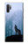 S0935 Wolf Howling in Forest Etui Coque Housse pour Samsung Galaxy Note 10 Plus