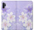 S2361 Purple White Flowers Etui Coque Housse pour Samsung Galaxy Note 10 Plus