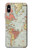 S3418 Vintage World Map Etui Coque Housse pour iPhone X, iPhone XS