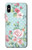 S3494 Vintage Rose Polka Dot Etui Coque Housse pour iPhone X, iPhone XS