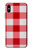 S3535 Red Gingham Etui Coque Housse pour iPhone X, iPhone XS