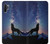 S3555 Wolf Howling Million Star Etui Coque Housse pour Samsung Galaxy Note 10 Plus