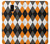 S3421 Black Orange White Argyle Plaid Etui Coque Housse pour Samsung Galaxy J6 (2018)