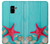 S3428 Aqua Wood Starfish Shell Etui Coque Housse pour Samsung Galaxy A8 (2018)