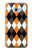 S3421 Black Orange White Argyle Plaid Etui Coque Housse pour Samsung Galaxy A5 (2017)