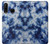 S3439 Fabric Indigo Tie Dye Etui Coque Housse pour Huawei P30 lite
