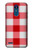 S3535 Red Gingham Etui Coque Housse pour LG K8 (2018)