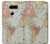 S3418 Vintage World Map Etui Coque Housse pour LG V30, LG V30 Plus, LG V30S ThinQ, LG V35, LG V35 ThinQ