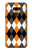 S3421 Black Orange White Argyle Plaid Etui Coque Housse pour LG G8 ThinQ