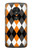 S3421 Black Orange White Argyle Plaid Etui Coque Housse pour Motorola Moto G7 Power