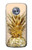 S3490 Gold Pineapple Etui Coque Housse pour Motorola Moto X4