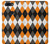 S3421 Black Orange White Argyle Plaid Etui Coque Housse pour OnePlus 5T