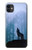 S0935 Wolf Howling in Forest Etui Coque Housse pour iPhone 11