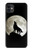 S1981 Wolf Howling at The Moon Etui Coque Housse pour iPhone 11