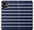 S2767 Navy White Striped Etui Coque Housse pour iPhone 11