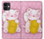 S3025 Pink Maneki Neko Lucky Cat Etui Coque Housse pour iPhone 11
