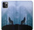 S0935 Wolf Howling in Forest Etui Coque Housse pour iPhone 11 Pro