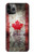 S2490 Canada Maple Leaf Flag Texture Etui Coque Housse pour iPhone 11 Pro