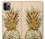 S3490 Gold Pineapple Etui Coque Housse pour iPhone 11 Pro