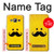 S1145 Soleil jaune Mustache Etui Coque Housse pour Samsung Galaxy J3 (2016)