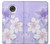 S2361 Purple White Flowers Etui Coque Housse pour Motorola Moto G7, Moto G7 Plus
