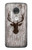 S2505 Reindeer Head Old Wood Texture Graphic Etui Coque Housse pour Motorola Moto G7, Moto G7 Plus