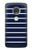S2767 Navy White Striped Etui Coque Housse pour Motorola Moto G7, Moto G7 Plus