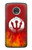 S2803 Fire Red Devil Spear Symbol Etui Coque Housse pour Motorola Moto G7, Moto G7 Plus