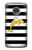 S2882 Black and White Striped Gold Dolphin Etui Coque Housse pour Motorola Moto G7, Moto G7 Plus