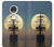 S2897 Pirate Ship Moon Night Etui Coque Housse pour Motorola Moto G7, Moto G7 Plus