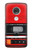 S3204 Red Cassette Recorder Graphic Etui Coque Housse pour Motorola Moto G7, Moto G7 Plus