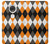 S3421 Black Orange White Argyle Plaid Etui Coque Housse pour Motorola Moto G7, Moto G7 Plus
