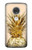 S3490 Gold Pineapple Etui Coque Housse pour Motorola Moto G7, Moto G7 Plus