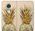 S3490 Gold Pineapple Etui Coque Housse pour Motorola Moto G7, Moto G7 Plus