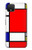 S0157 Composition Rouge Bleu Jaune Etui Coque Housse pour Google Pixel 4