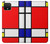 S0157 Composition Rouge Bleu Jaune Etui Coque Housse pour Google Pixel 4