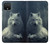 S1516 Loup blanc Etui Coque Housse pour Google Pixel 4