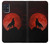 S2955 Loup Hurlant Rouge Lune Etui Coque Housse pour Samsung Galaxy A51