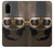 S2645 Lunettes millésimé Casque de moto marron Etui Coque Housse pour Samsung Galaxy S20
