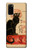 S2739 Chat Noir Noir Chat Millésime Etui Coque Housse pour Samsung Galaxy S20