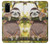 S3138 Peinture mignon bébé Sloth Etui Coque Housse pour Samsung Galaxy S20