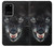 S2823 Noir Loup Bleu Yeux Visage Etui Coque Housse pour Samsung Galaxy S20 Plus, Galaxy S20+