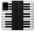 S3078 Noir et blanc Clavier de piano Etui Coque Housse pour Samsung Galaxy S20 Plus, Galaxy S20+